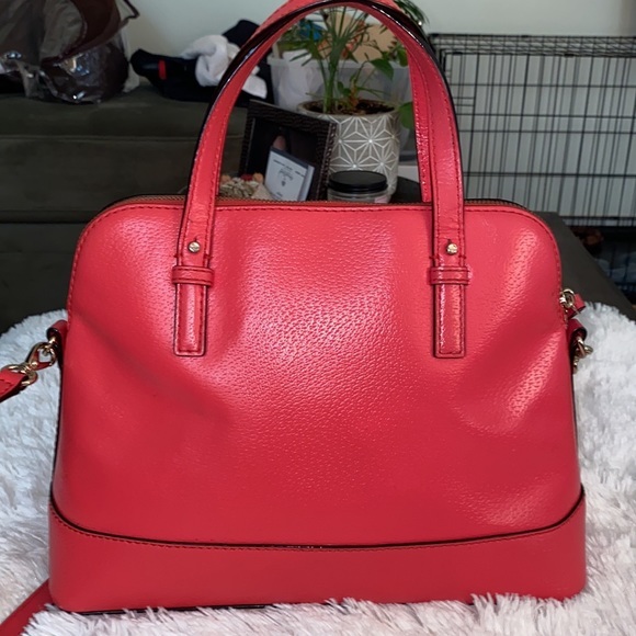EUC Kate Spade New York Grand Street Rachelle Leather Satchel coral color - Picture 2 of 7
